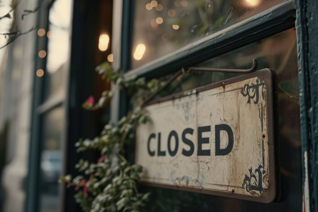 Closed Vintage Sign Florist Shop Stock Free