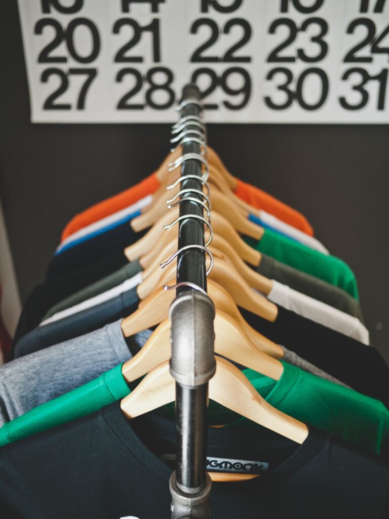 Clothes Hanger T-Shirt Store Colors Numbers Stock Free