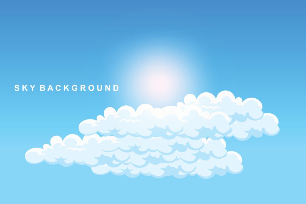 Cloud Background Design, Sky Landscape Illustration, Decoration Vector, Banners And Posters Free Vector