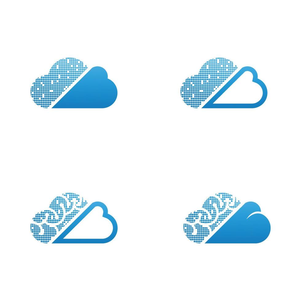 Vector cloud computing icon set. Illustration eps 10 file Stock Free and Free SVG