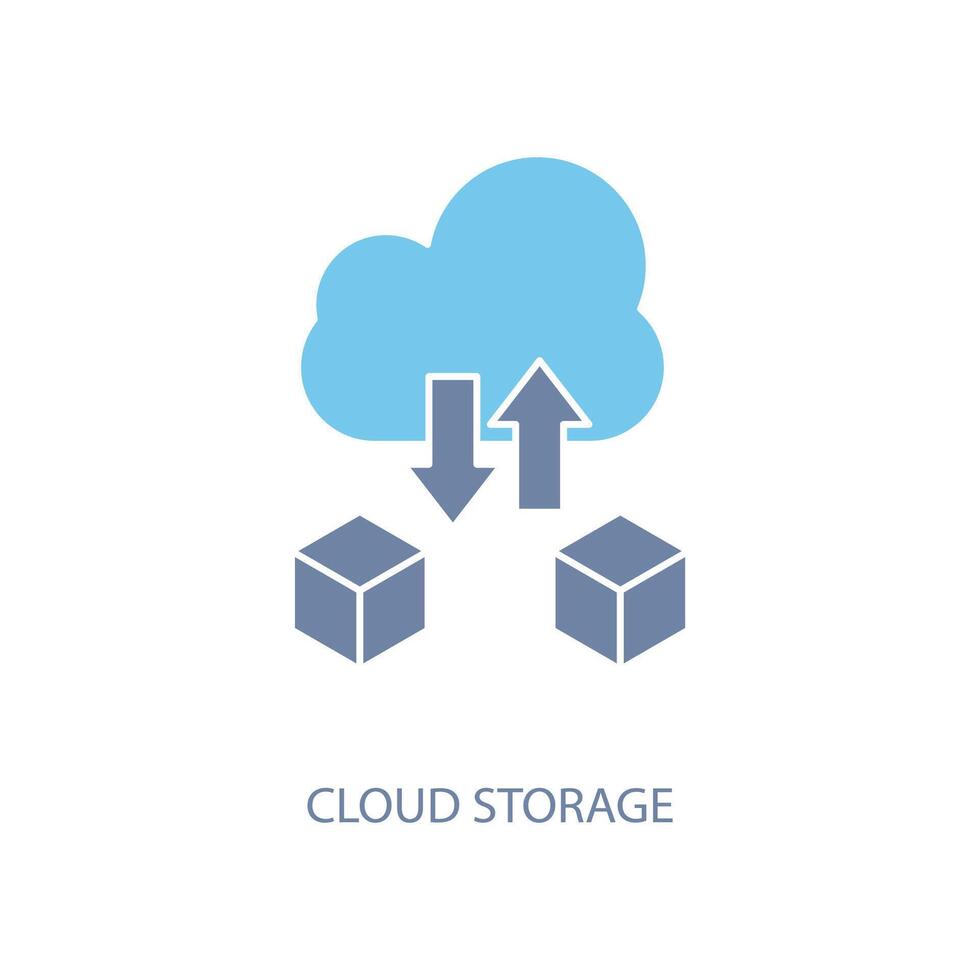 cloud storage concept line icon. Simple element illustration. cloud storage concept outline symbol design. Stock Free