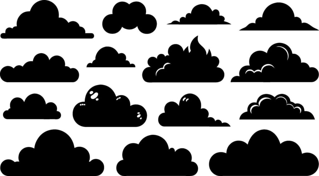 clouds icons set isolated on white background Stock Free