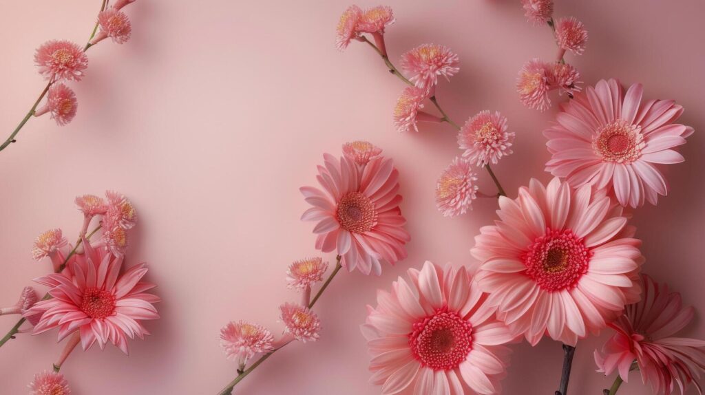 Cluster of Pink Flowers on Pink Background Stock Free