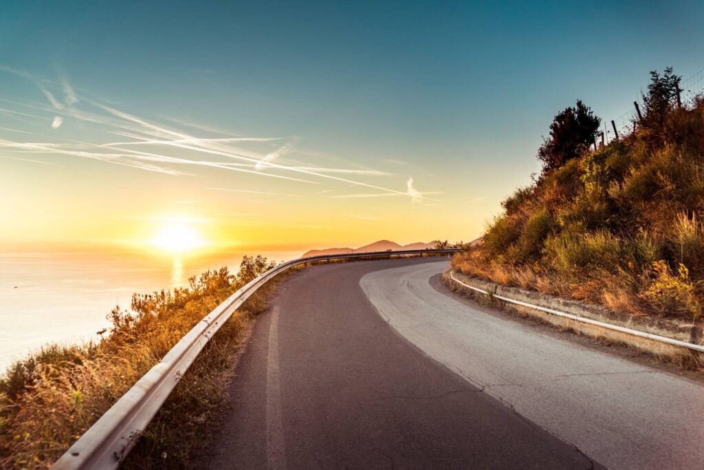 Coastline Sunset Road Free Photo