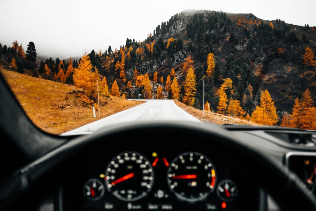 Cockpit of a Moving Car Free Photo