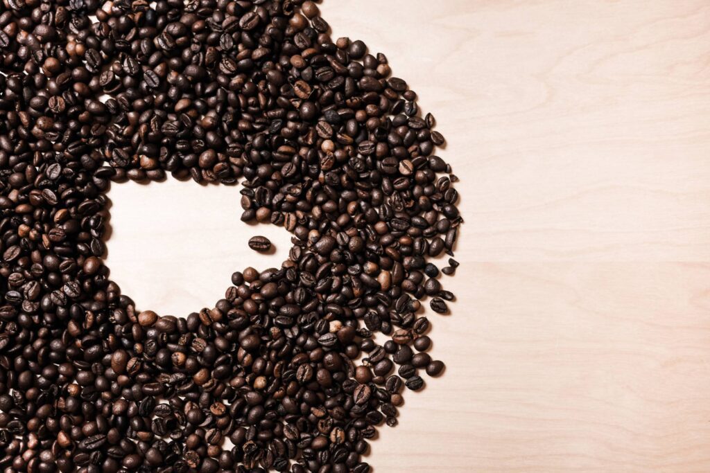 Coffee Cup Shape in Coffee Beans #2 Free Photo