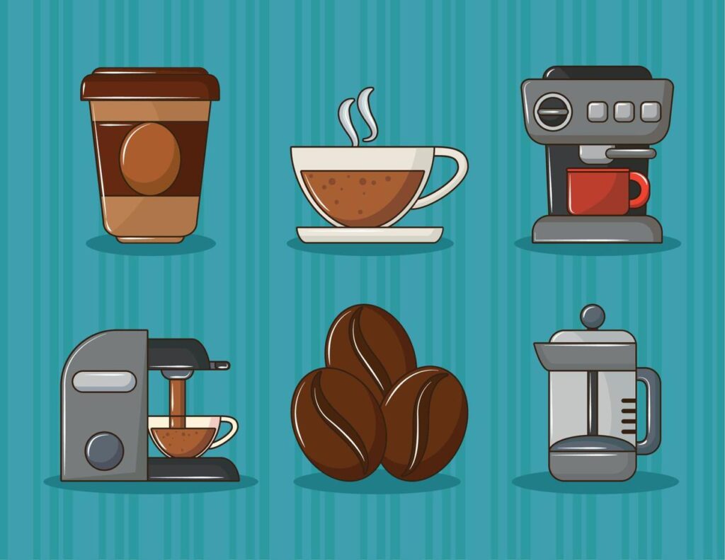 coffee flat icons Stock Free