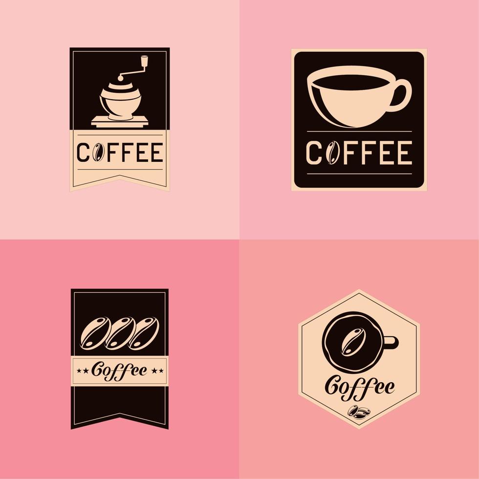 coffee labels icons Stock Free