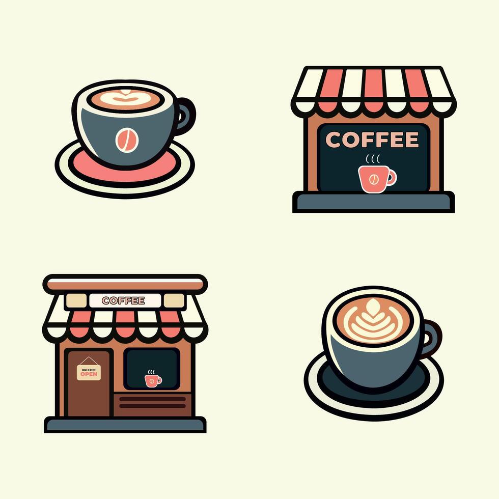 coffee shop illustration design elements vintage . Cup of coffee icon. Cup flat icon. coffee shop illustration design elements vintage. Vintage style. Stock Free