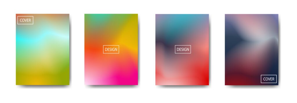 collection of colorful gradient background cover flyers are used for backgrounds, posters, banners, Free Vector