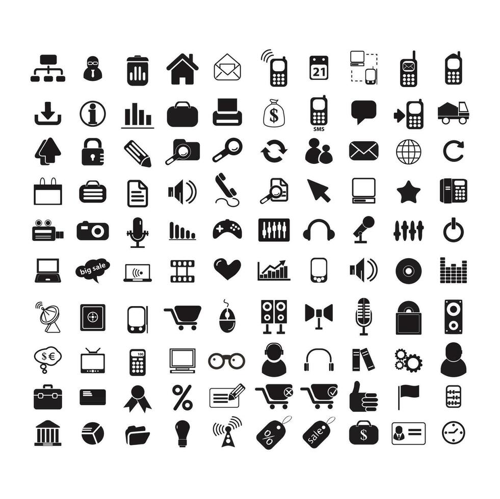 Collection of icon designs on the theme of technology, finance, holiday, arrows, communication, symbols. Stock Free and Free SVG