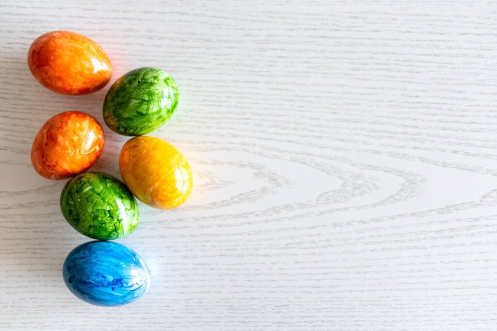 Colored Easter Eggs and Space for Text Free Photo