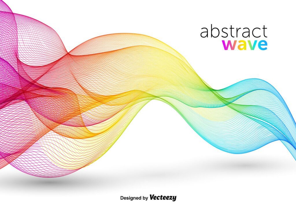 Colorful Abstract Wave Vector Free Vector