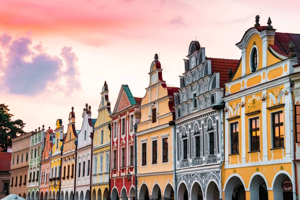 Colorful Architecture in Telč, Czechia Free Photo