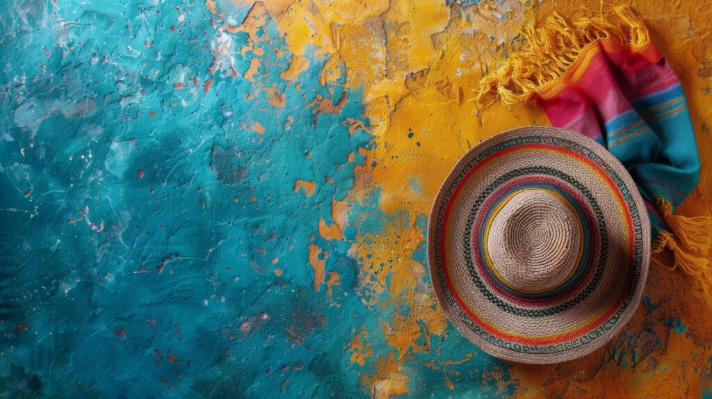 Colorful Background With Hat and Towel Stock Free