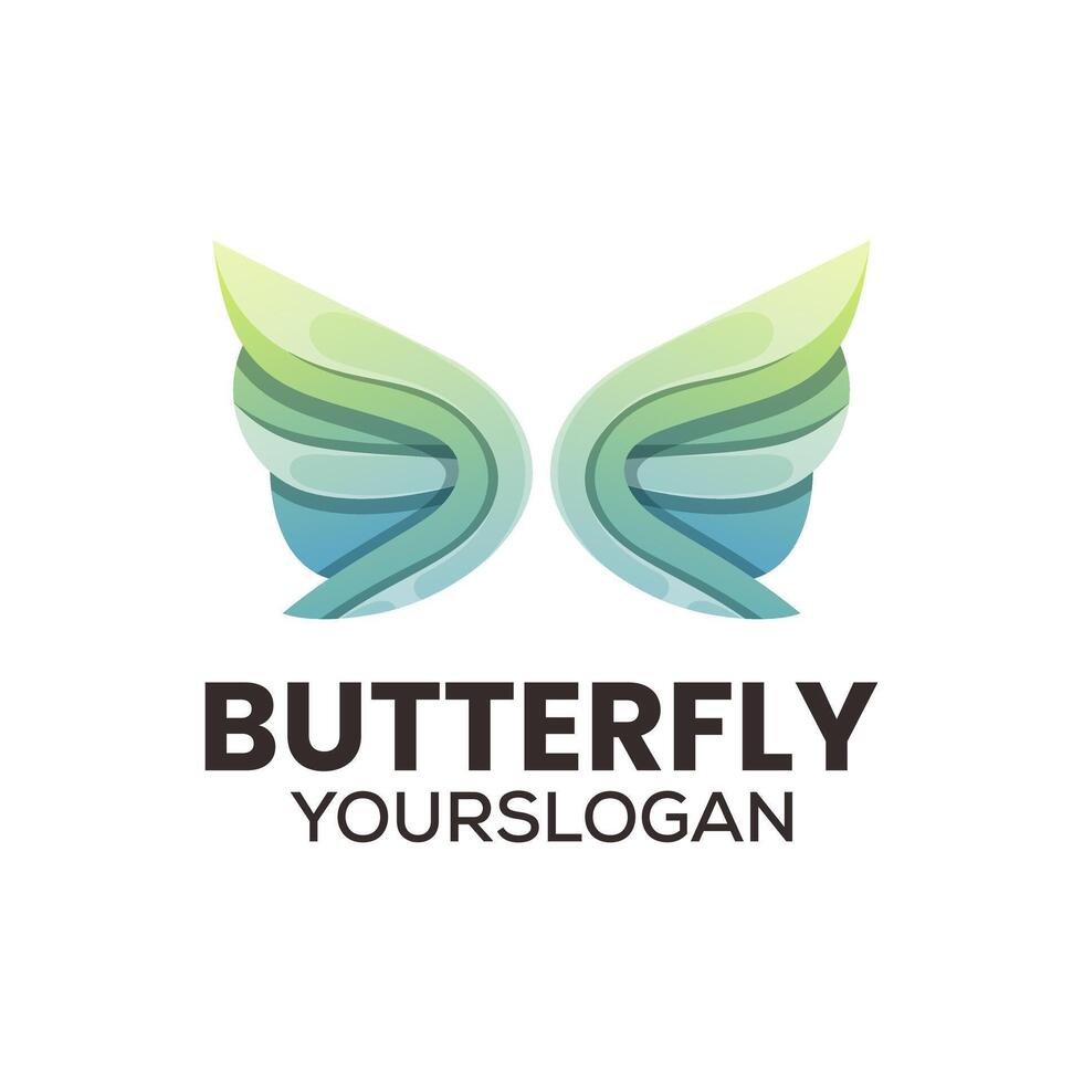 colorful butterfly icon logo design Stock Free