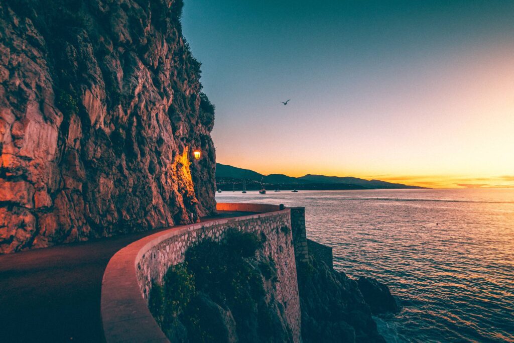 Colorful Dawn in the Coast of Monaco Free Photo