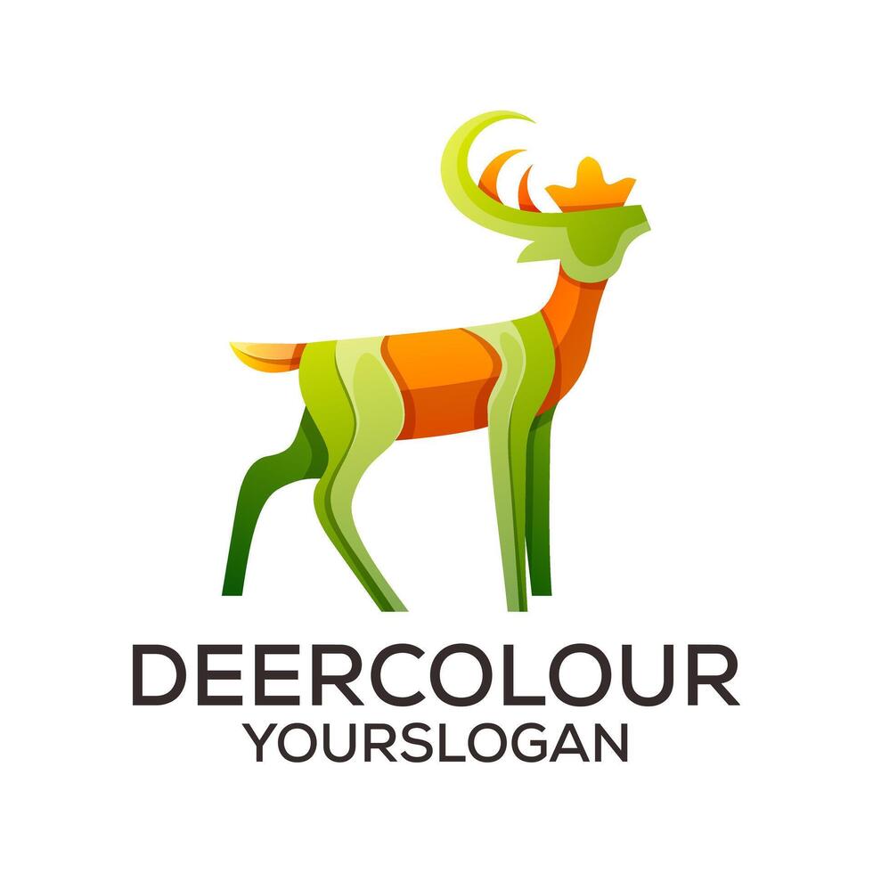 colorful deer icon logo design Stock Free