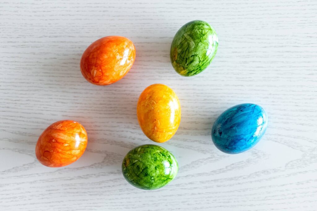 Colorful Easter Eggs Close Up Free Photo