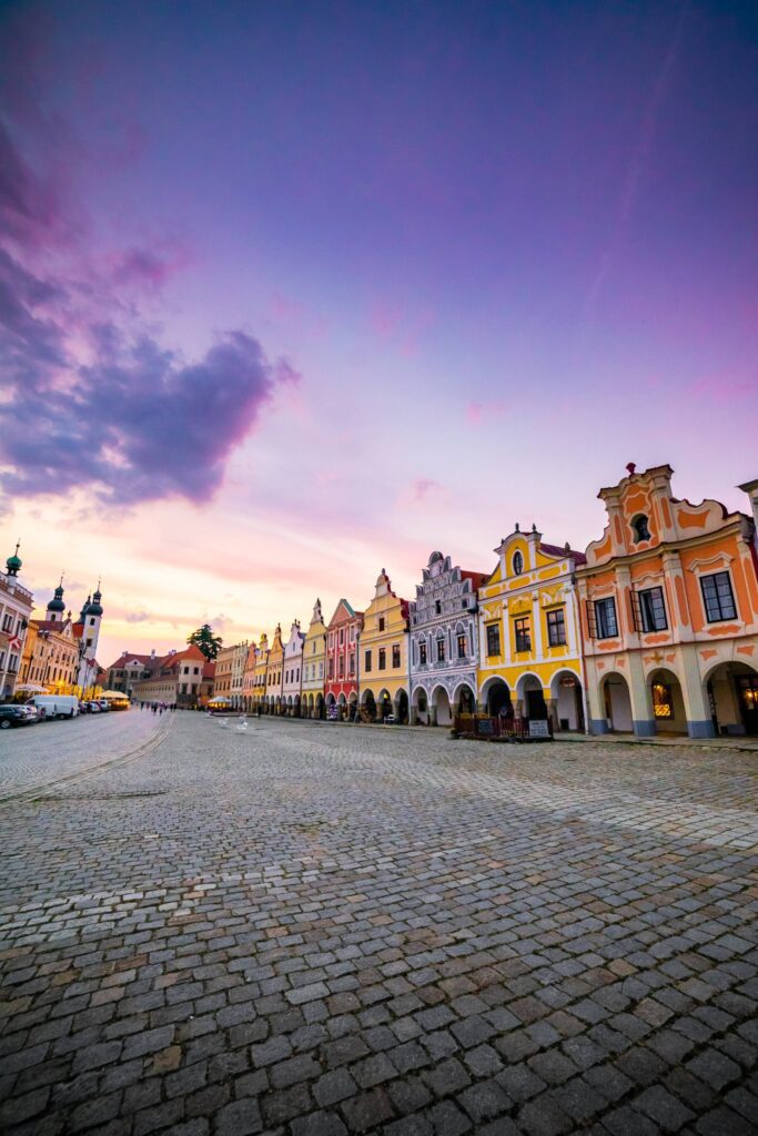 Colorful Evening in Telč, Czech Republic Free Photo