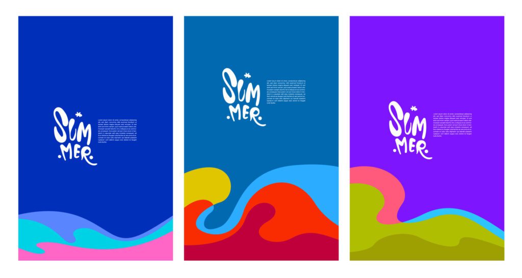 Vector Colorful Fluid and Liquid Summer Brochure Background Template Free Vector