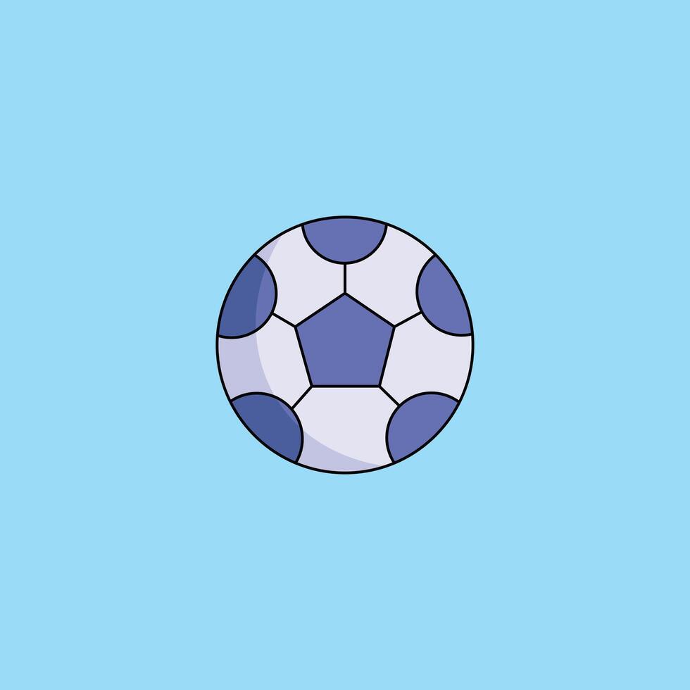 Colorful football illustration. ball icon illustration on blue background. Stock Free