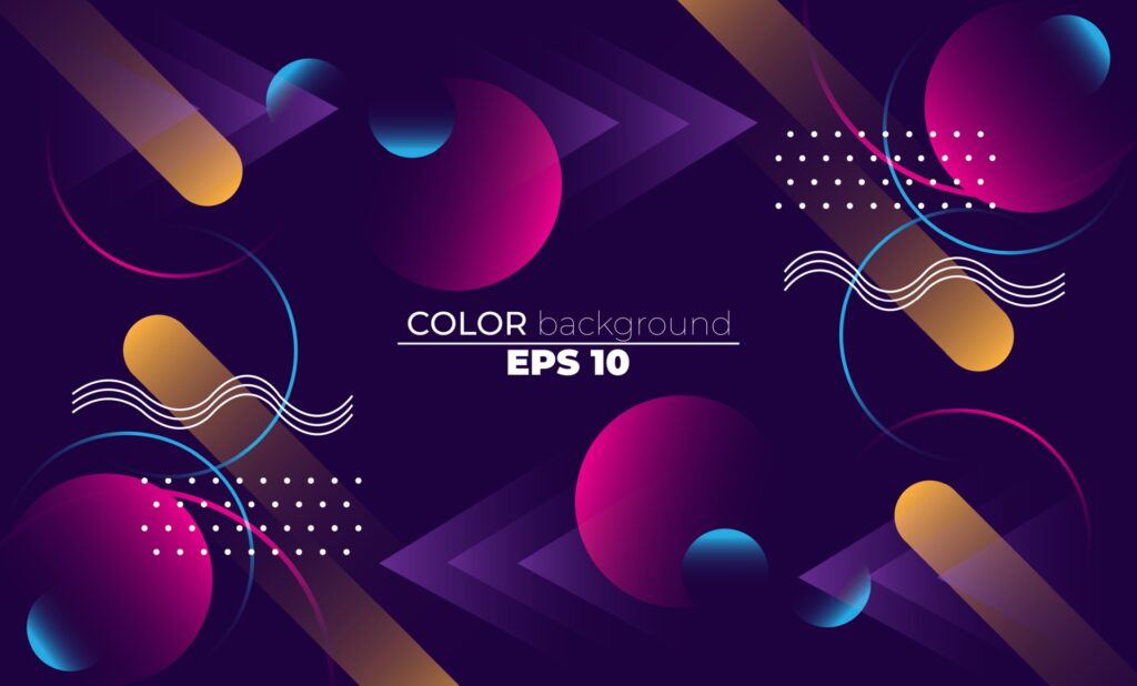 Colorful geometric background with gradient motion shapes composition. Applicable for gift card, Poster on wall poster template, landing page, ui, ux ,coverbook, baner, social media posted, Free Vector