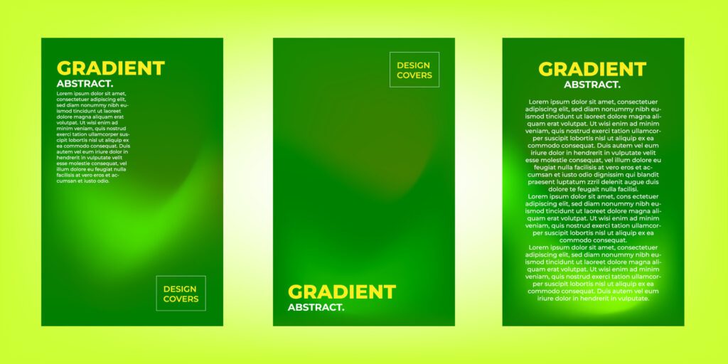 Colorful gradient background template copy space set. gradation backdrop for poster, banner, flyer, brochure, leaflet, pamphlet, or cover. Free Vector