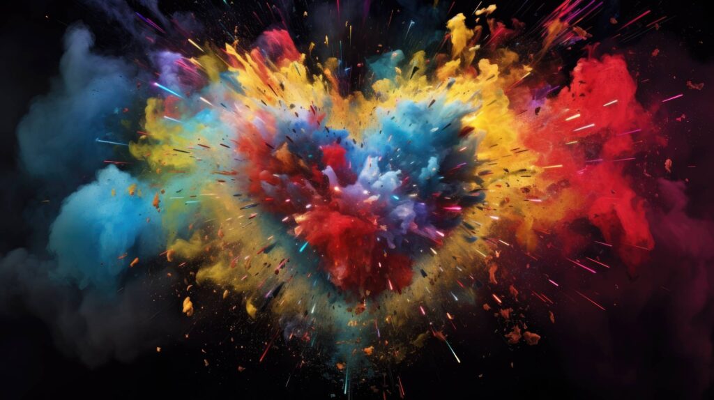 Colorful Heart Love Explosion Stock Free