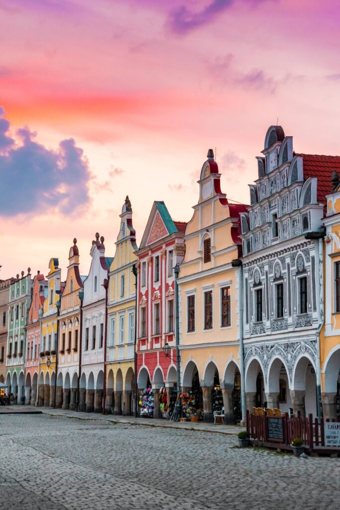 Colorful Houses of Telč City in The Czech Republic Free Photo