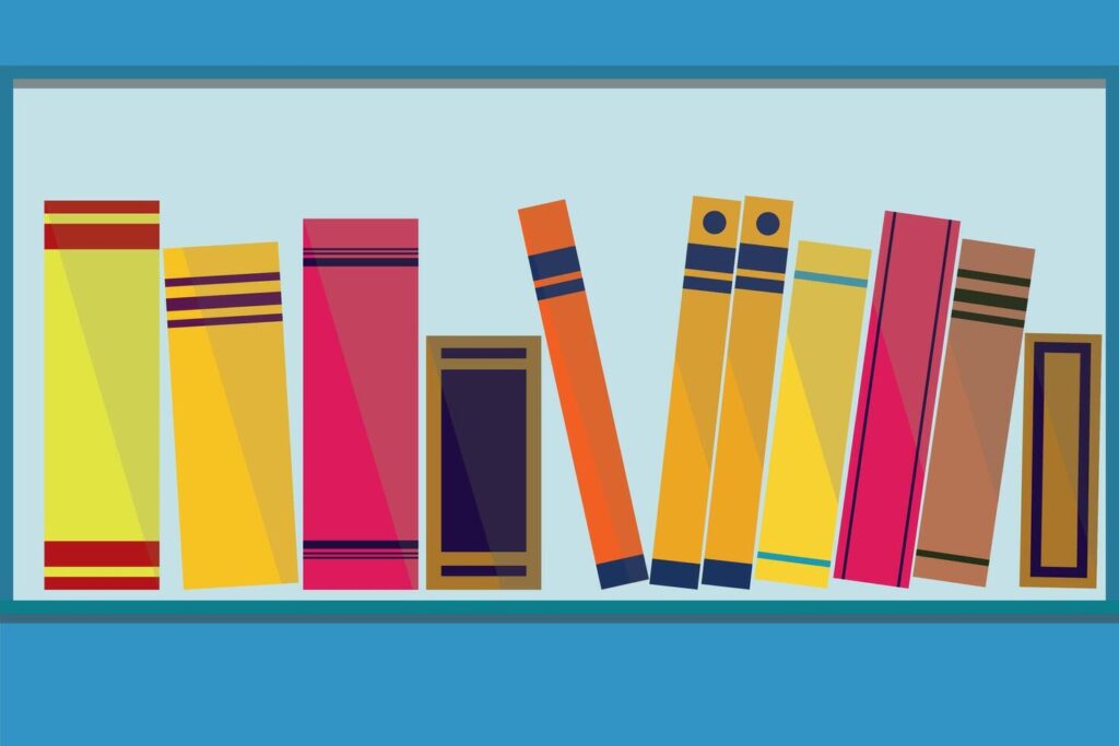 Colorful icon of books collection Stock Free