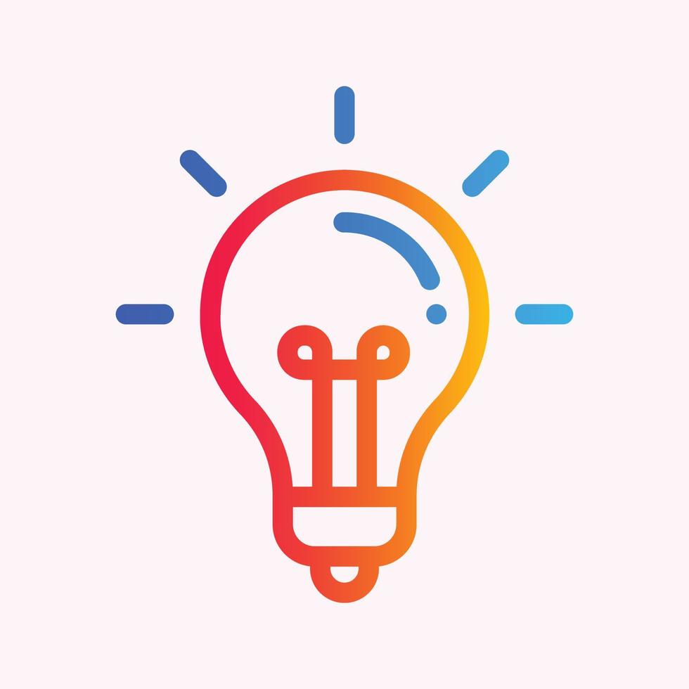 Colorful light bulb flat icon illustration Stock Free and Free SVG