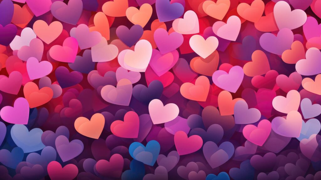 Colorful Love Hearts Wallpaper Stock Free