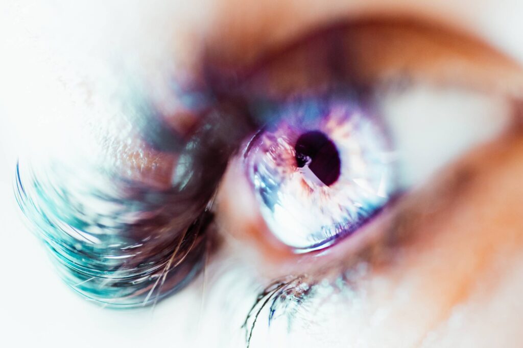 Colorful Macro Image of Human Eye Free Photo