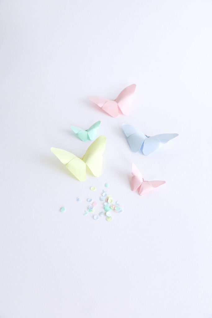 Colorful Origami Butterflies Free Photo