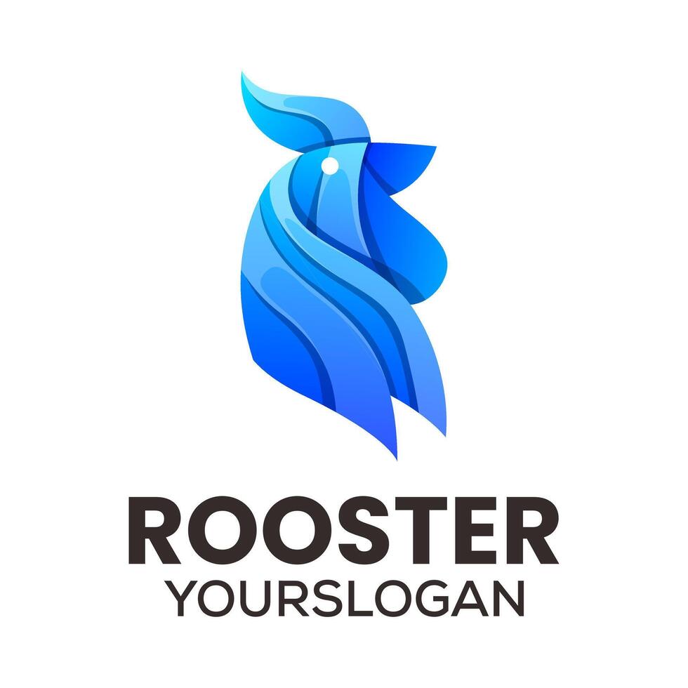 colorful rooster gradient icon logo design Stock Free