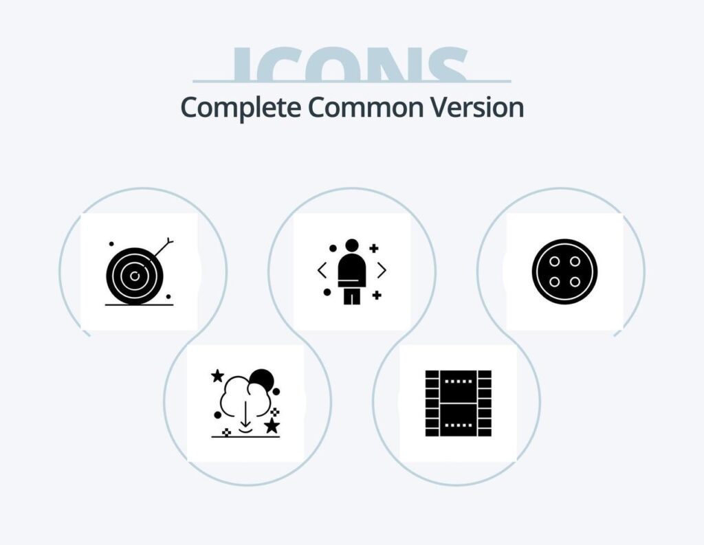 Complete Common Version Glyph Icon Pack 5 Icon Design. direction. compare. ux. business. marketing Stock Free