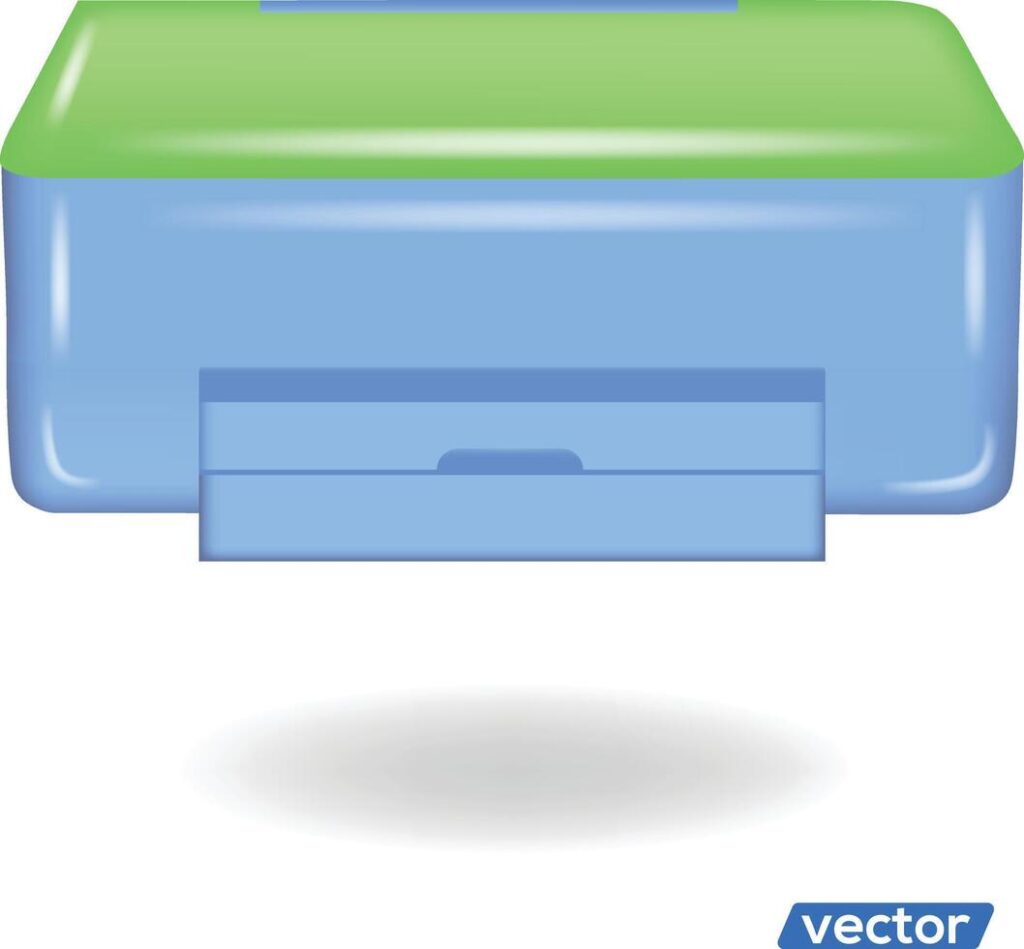 Computer devices 3d render icon printer. Stock Free