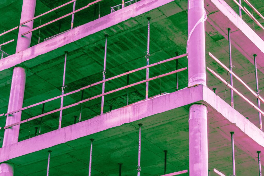 Construction Site Building Abstract Psychedelic Colors Free Photo