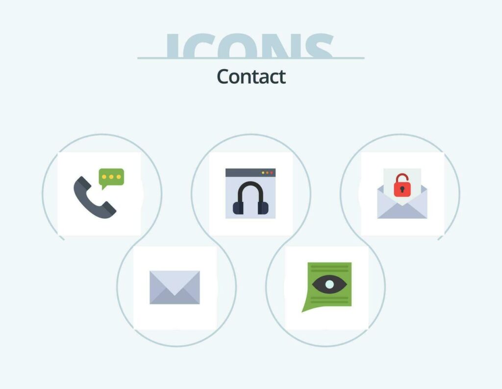 Contact Flat Icon Pack 5 Icon Design. contact us. chat. email. conversation. contact Stock Free