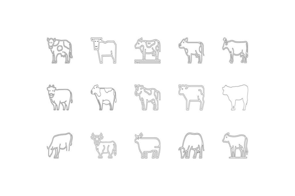 cow icon packs Stock Free