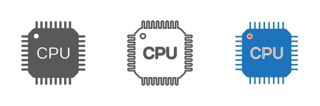 cpu icon vector. processor icon vector illustration Stock Free