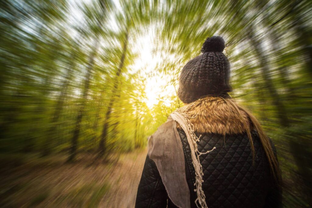 Crazy Psychedelic Vision Walk in The Forest Free Photo