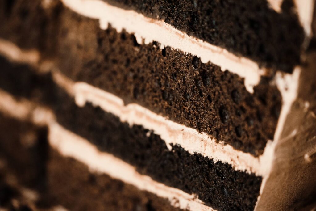 Creamy Chocolate Cake Close Up Free Photo