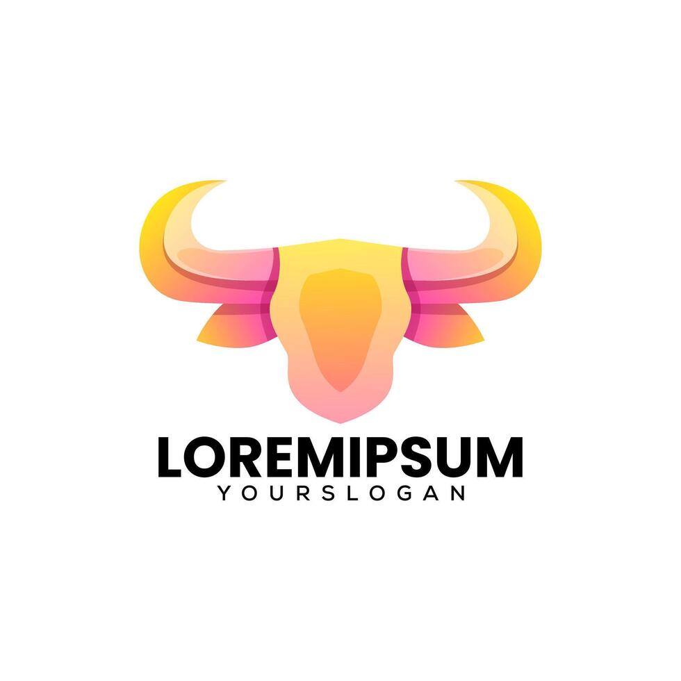 creative bull head abstract gradient icon logo design Stock Free