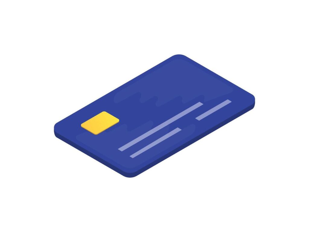 credit card icon. isometric sign isolated on white background Stock Free