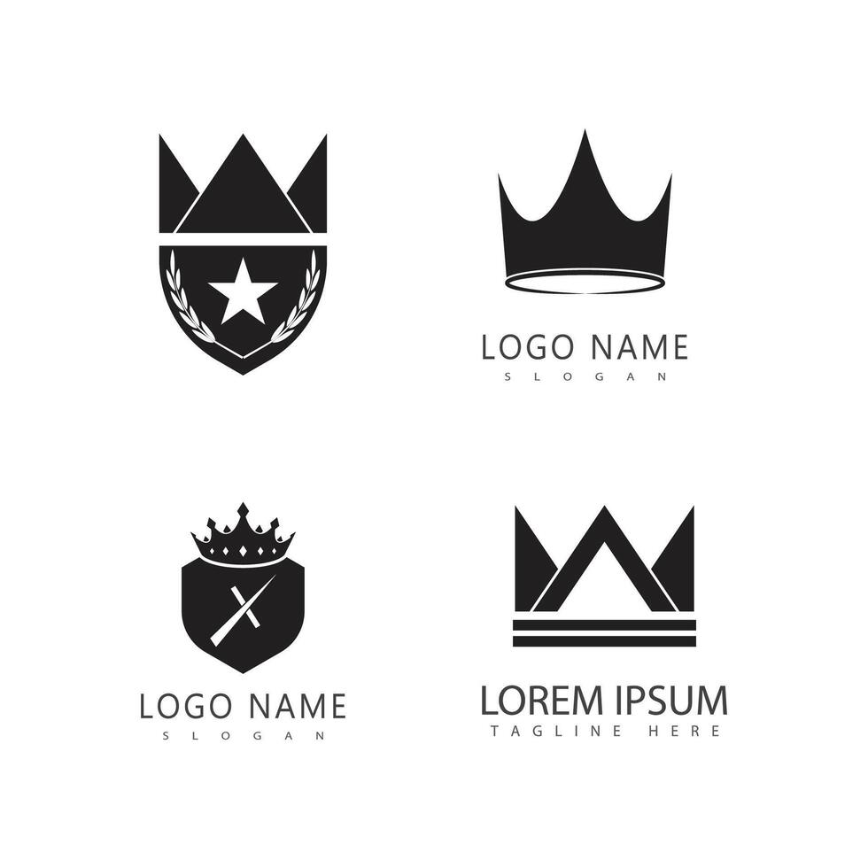 Crown Logo Template icon illustration design Stock Free