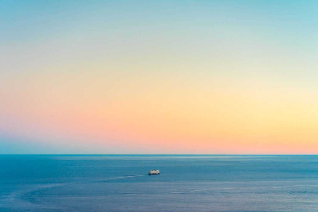 Cruise Ship in the Middle of the Sea Free Photo