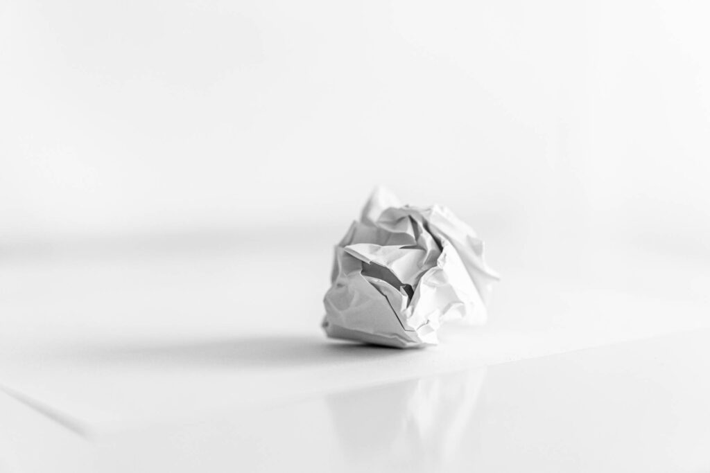 Crumpled Paper Ball on the Table Free Photo