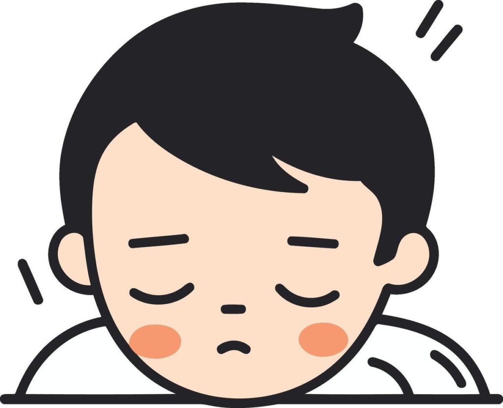 Crying boy face icon. Flat illustration of crying boy face icon for web design Stock Free